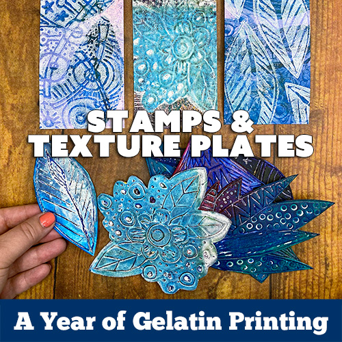 Gel Printing Using Stencils Stamps and Objects